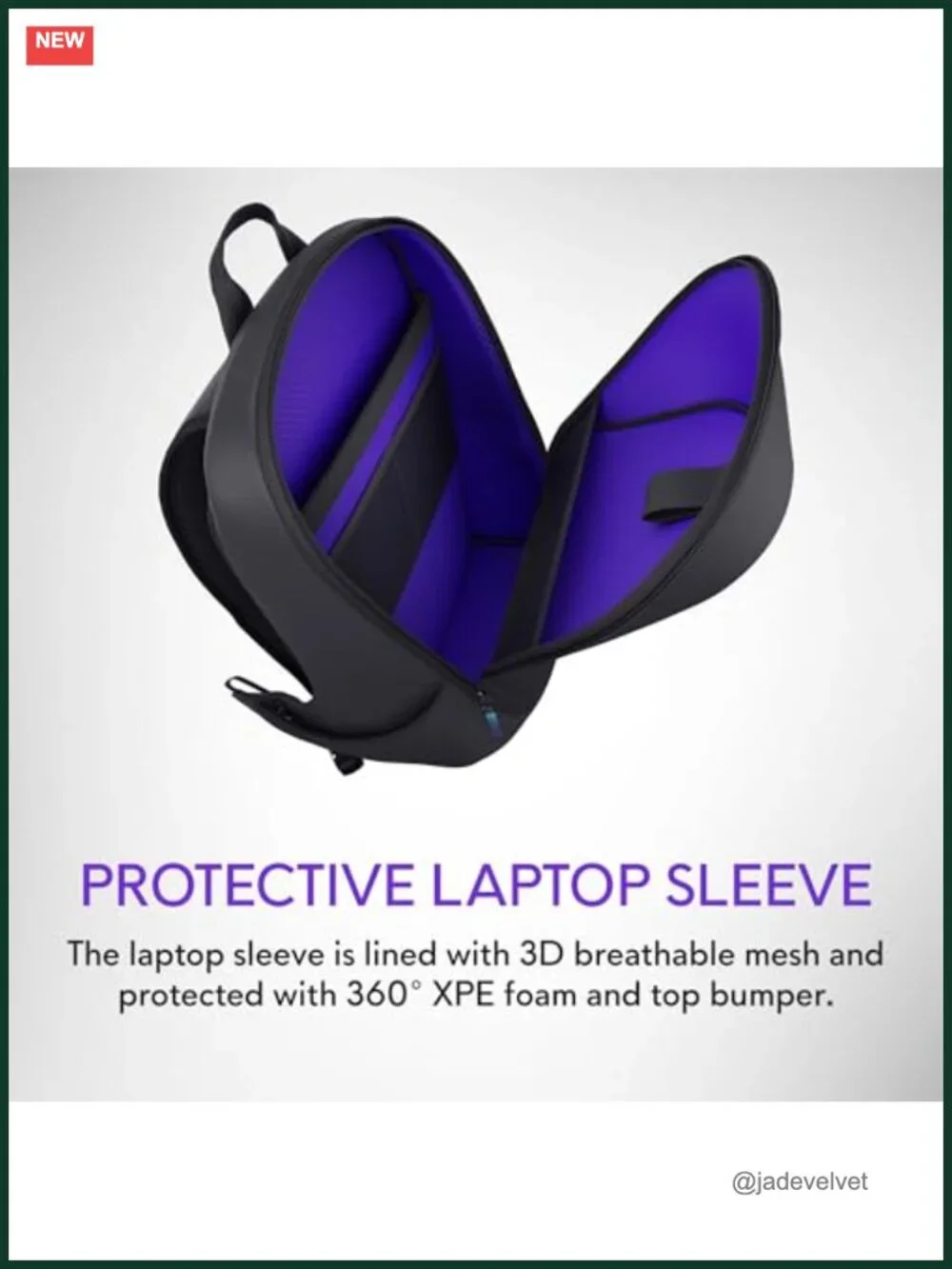 21L Laptop Backpack with 3D Breathable Mesh, RFID Safe Pocket, Weather Resistant